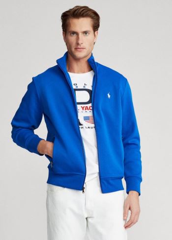 Ralph Lauren Double-Knit Track Jacket Blankyt Královská Modrá Červené | yIIoDIt3