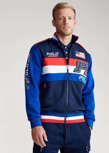 Ralph Lauren Double-Knit Track Jacket Tmavě Blankyt Viacfarebný | c0VLXZaR