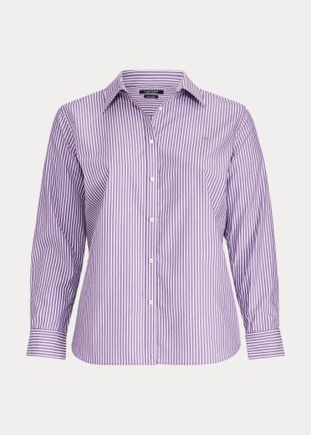 Ralph Lauren Easy Care Striped Bavlněné Shirt Fialové Bílé Proužek | eMpveK6X