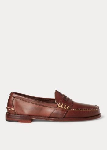 Ralph Lauren Edric Læder Penny Loafer Hnědé | xJnLee5y