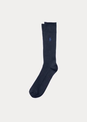 Ralph Lauren Egyptian Bavlněné Ribbed Socks Tmavě Blankyt | yJ8hGtOR