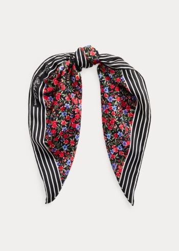 Ralph Lauren Elise Silk Scarf Černé | aTLAYBuB