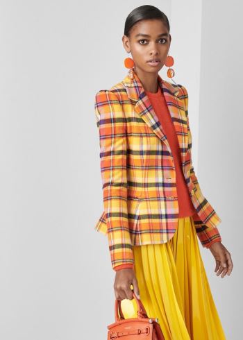 Ralph Lauren Eloise Plaid Jacket Oranžové Viacfarebný | 520IbA84