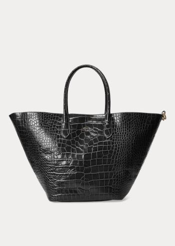 Ralph Lauren Embossed Large Bellport Tote Černé | miwwxqHl