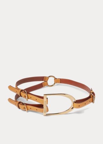 Ralph Lauren Equestrian Tri-Páskové Calf Belt Hnědé | 3PerP1So