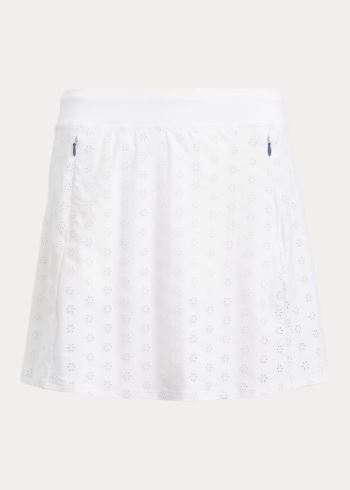 Ralph Lauren Eyelet Golfové Skort Bílé | 6fRB1gMI