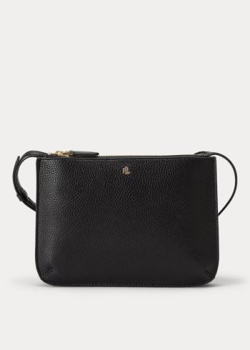 Ralph Lauren Faux-Læder Carter Crossbody Černé | TW5lfm8l