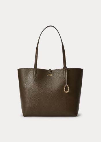 Ralph Lauren Faux-Læder Reversible Tote Olivy Zelené | txLAZXWL