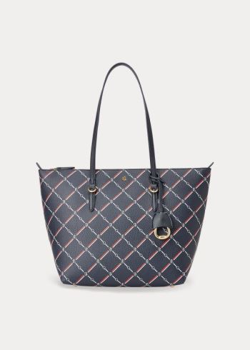 Ralph Lauren Faux-Læder Small Tote Tmavě Blankyt Viacfarebný | sZqKiVX5