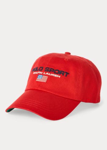 Ralph Lauren Flag Bavlněné Chino Cap Červené | LmaUVQ61
