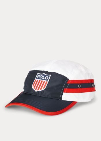 Ralph Lauren Flag Shield Five-Panel Cap Tmavě Blankyt Červené Bílé | GNUEQqj2