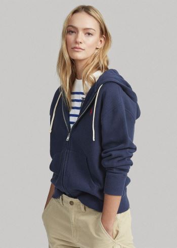 Ralph Lauren Fleece Full-Zip Hoodie Tmavě Blankyt | ZXuzCYRw