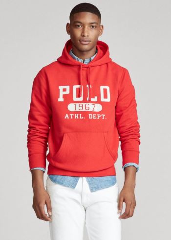 Ralph Lauren Fleece Graphic Hoodie Červené | uUog0uA0