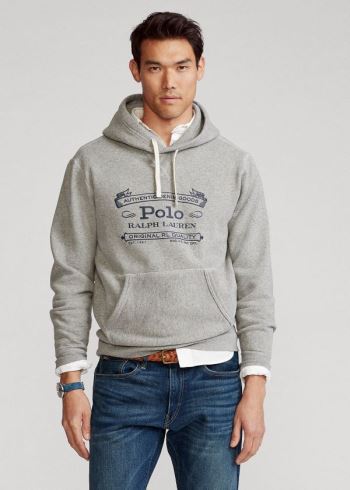 Ralph Lauren Fleece Graphic Hoodie Šedé | 8rf5pvc7