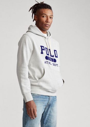Ralph Lauren Fleece Graphic Hoodie Šedé | ifREFNpr