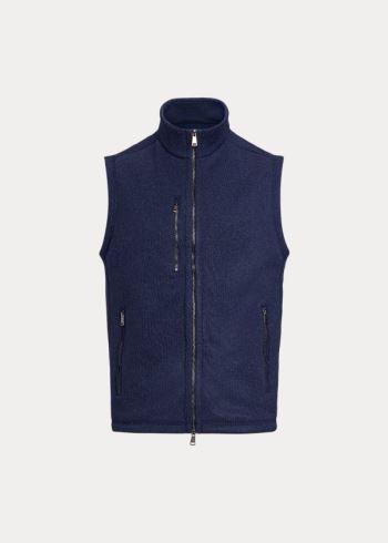 Ralph Lauren Fleece Mockneck Vest Tmavě Blankyt | ih1mBCCD