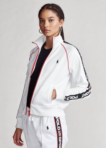 Ralph Lauren Fleece Track Jacket Bílé | 1AGE1lzh