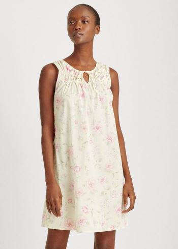 Ralph Lauren Floral Bavlněné-Blend Nightgown Béžový Viacfarebný | w89aE17h