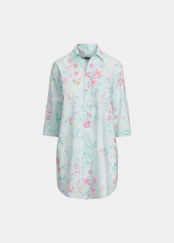 Ralph Lauren Floral Bavlněné Sleep Shirt Mátově Zelená | mCD4YUI8