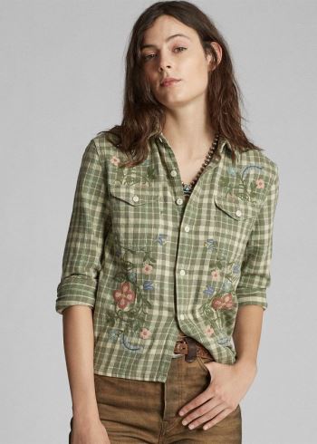 Ralph Lauren Floral Embroidered Workshirt Viacfarebný | rnY4k5Ib