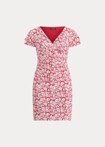Ralph Lauren Floral Flutter-Sleeve Šaty Červené Krém | aojMt8RI