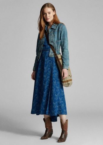 Ralph Lauren Floral Indigo Wrap Šaty Indigo Viacfarebný | iaZbpxXF