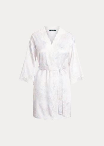 Ralph Lauren Floral Krajkové-Trimmed Robe Bílé Viacfarebný | QwKsiho4