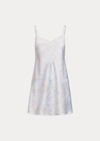 Ralph Lauren Floral-Print Satin Chemise Bílé Viacfarebný | OiEZ9UKl