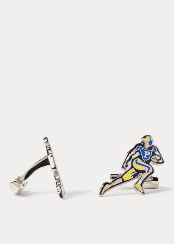 Ralph Lauren Football Player Cuff Links Žluté Hnědé Bílé | ZLFysdBy