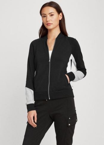 Ralph Lauren French Terry Bavlněné Jacket Černé Šedé Krém | sy5gqam4