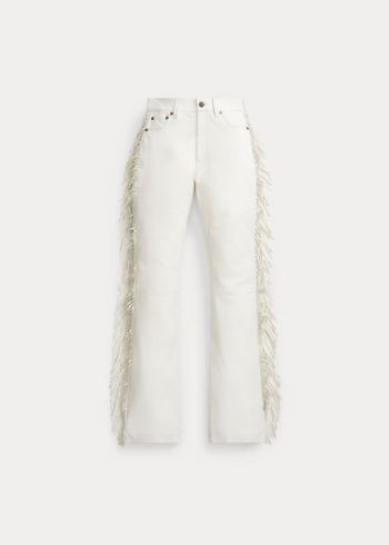 Ralph Lauren Fringe Læder Pant Bílé | vNv575c0