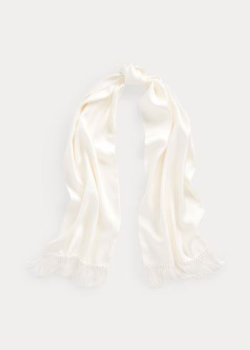 Ralph Lauren Fringe Silk Twill Scarf Béžový | BvKvkBKC