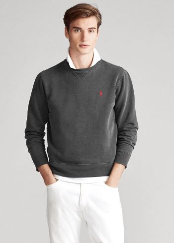 Ralph Lauren Garment-Dyed Fleece Sweatshirt Černé | K01h8hz0