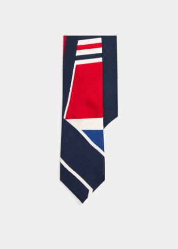Ralph Lauren Geometric-Print Silk Tie Červené Tmavě Blankyt Královská Modrá | aPwqGbim