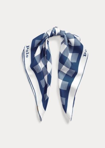 Ralph Lauren Gingham Silk Scarf Blankyt | SW6SeHLY