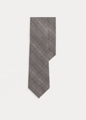 Ralph Lauren Glen Plaid Silk Tie Černé Krém | fO9OnHz7