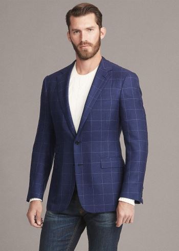 Ralph Lauren Gregory Handmade Sportovní Coat Tmavě Blankyt Černé | ol1mXNrf