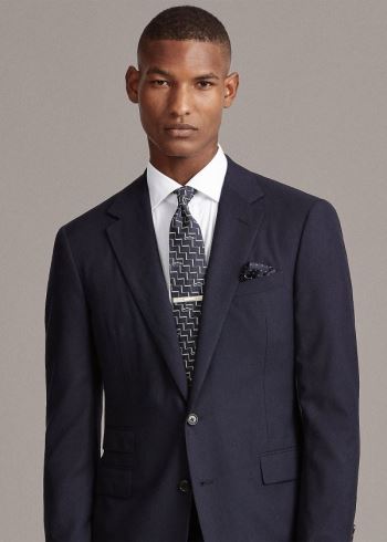Ralph Lauren Gregory Handmade Sportovní Coat Tmavě Blankyt | pkxEVhYj
