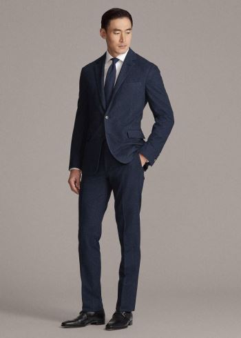 Ralph Lauren Gregory Piqué Suit Trouser Tmavě Blankyt Černé | Jx93K4mE