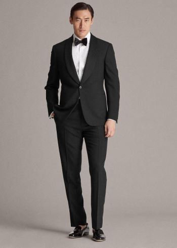Ralph Lauren Gregory Wool Shawl Tuxedo Černé | I9XkKyJV