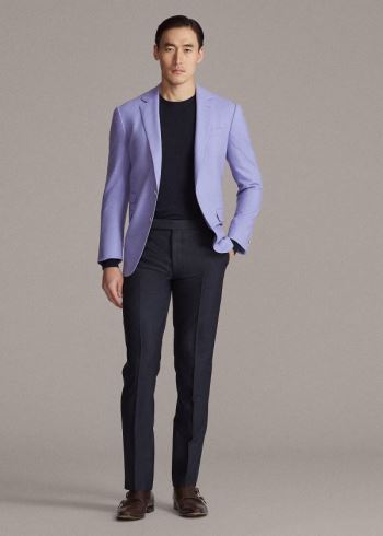 Ralph Lauren Gregory Wool Trouser Tmavě Blankyt | zY0DVCTb