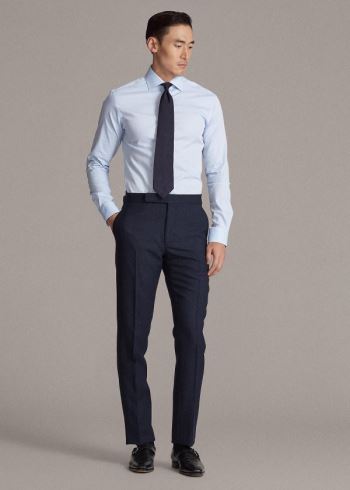 Ralph Lauren Gregory Wool Trouser Černé Tmavě Blankyt Blankyt | 25317tIZ