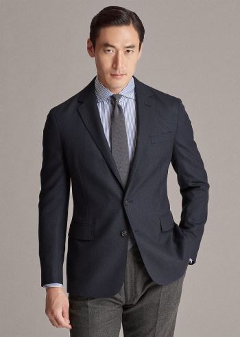 Ralph Lauren Hadley Birdseye Sportovní Coat Černé Tmavě Blankyt | 9IeJgOAF
