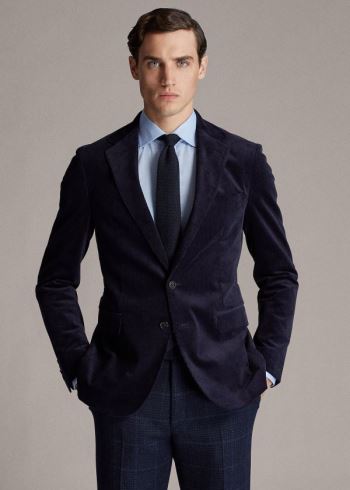 Ralph Lauren Hadley Corduroy Sportovní Coat Tmavě Blankyt | YZC2KYGK