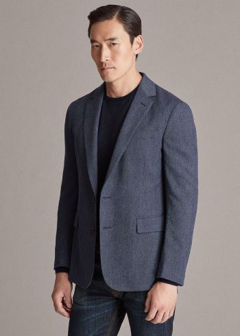Ralph Lauren Hadley Twill Sportovní Coat Tmavě Tmavě Blankyt Světle Blankyt | pIHqFfUL