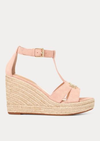 Ralph Lauren Hale Semišové Sandal Růžové Béžový | nTrcups6