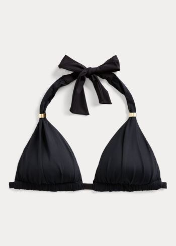 Ralph Lauren Halter Bikiny Top Černé | EZKNlXzP