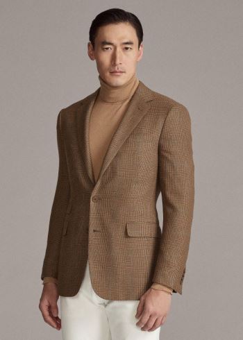 Ralph Lauren Handmade Cashmere Sportovní Coat Hnědé Světle Blankyt | 0ky2ZVnf