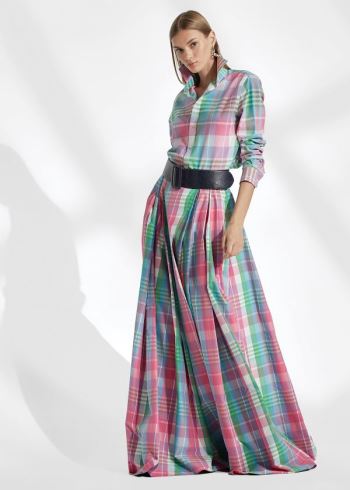 Ralph Lauren Hannah Bavlněné Madras Shirt Růžové Zelene | CPTDBejO