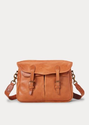 Ralph Lauren Heritage Læder Messenger Bag Hnědé | gkzeikIF